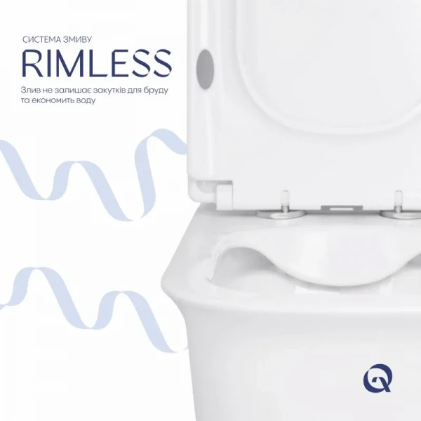 Унітаз-компакт Qtap Nando безобідковий з сидінням Soft-close QT12221222AW