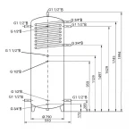 Теплоаккумулятор Thermo Alliance TAI-10 1000 с теплообменником 1,4 кв. м без изоляции