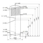 Теплоаккумулятор Thermo Alliance TAI-10 500 с теплообменником 1,4 кв. м без изоляции