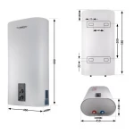 Водонагреватель электрический Thermo Alliance 30 л плоский вертикальный, сухой ТЭН 2 кВт (0,8+1,2) DT30V20G(PD)-D/2