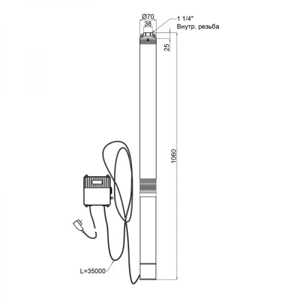 Насос погружной центробежный Thermo Alliance 3SSM2-21 0,55 кВт с пультом