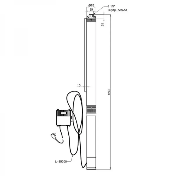 Насос погружной центробежный Thermo Alliance 3SSM2-27 0,75 кВт с пультом
