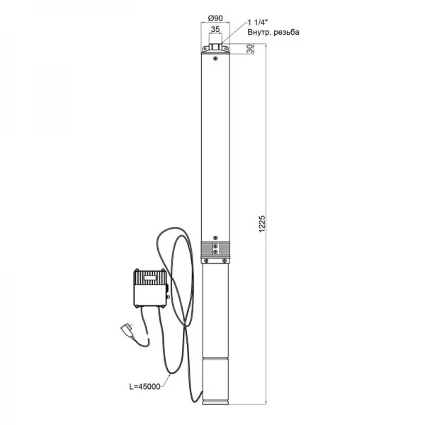 Насос погружной центробежный Thermo Alliance 4SSM4-18 1,5 кВт с пультом