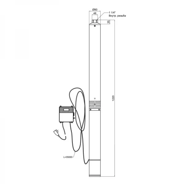 Насос погружной центробежный Thermo Alliance 4SSM6-15 1,5 кВт с пультом