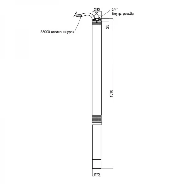 Насос погружной центробежный Thermo Alliance 3SSM2-27 0,75 кВт