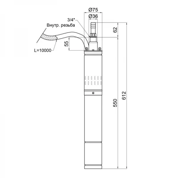 Насос погружной шнековый Thermo Alliance 3QGM1-40-0,37