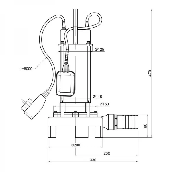 Насос фекальный Thermo Alliance WSD18-12-1,3CD 1,3 кВт