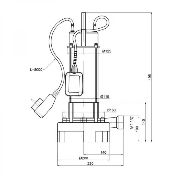 Насос фекальный Thermo Alliance WSD25-14-1,8CD 1,8 кВт