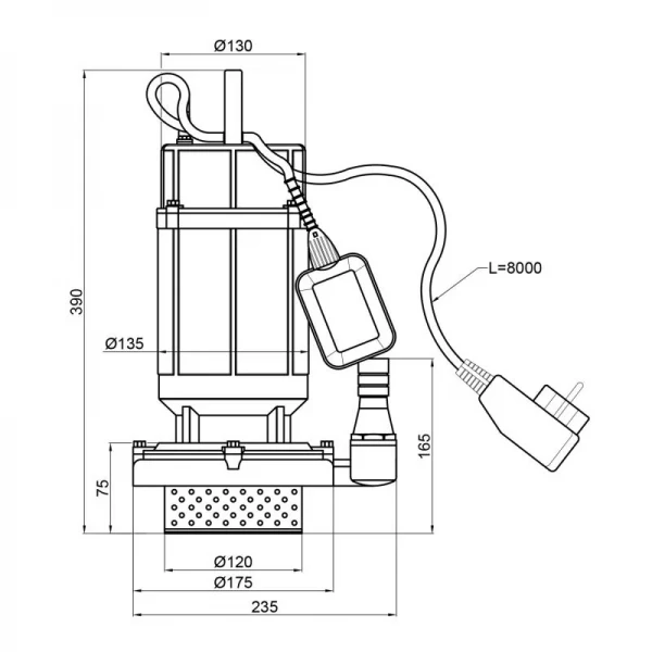 Насос дренажный Thermo Alliance QXD10-16-0,75 0,75 кВт