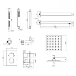 Душевая система универсальная Qtap Aquarius термостатическая скрытого монтажа на два потребителя QTAQA65T103NGB Black Matt