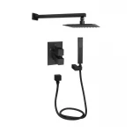 Душевая система универсальная Qtap Aquarius термостатическая скрытого монтажа на два потребителя QTAQA65T103NGB Black Matt