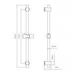 Душевая стойка с держателем универсальная Qtap Lepit 665 мм округлая QTLEP82103OC Chrome