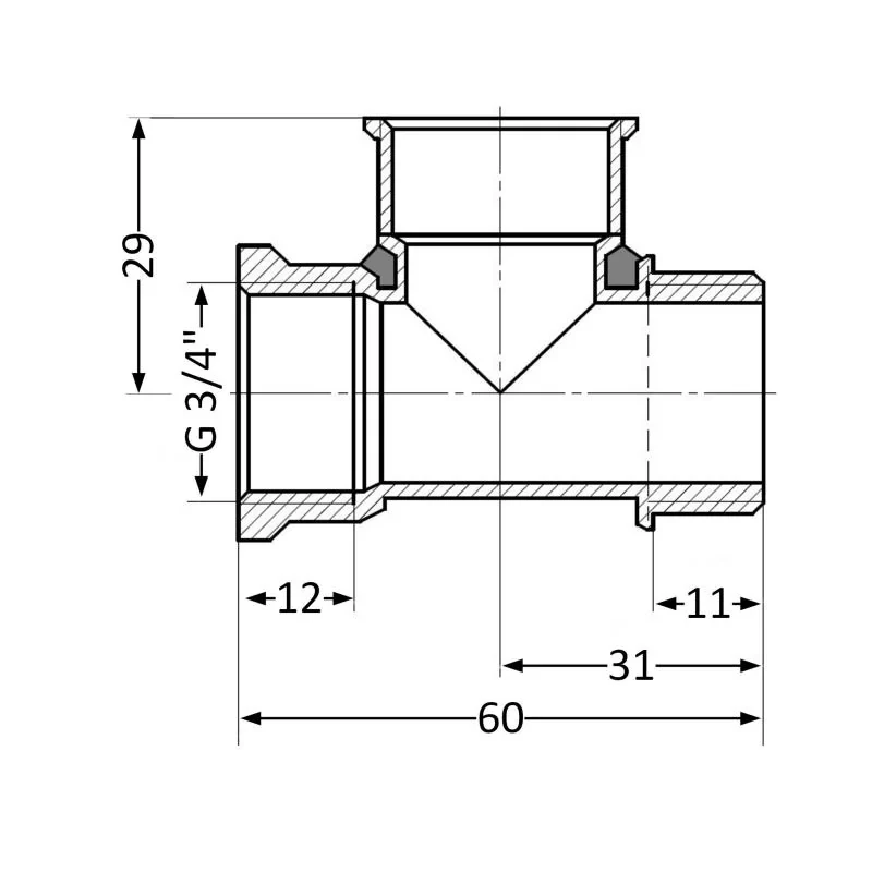 Тройник SD Plus 3/4