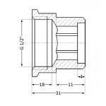 Подовжувач латунний Thermo Alliance Standart 1/2