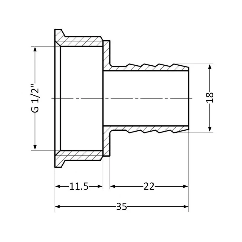 Штуцер SD Plus 18х1/2