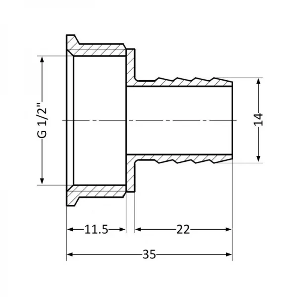 Штуцер SD Plus 14х1/2