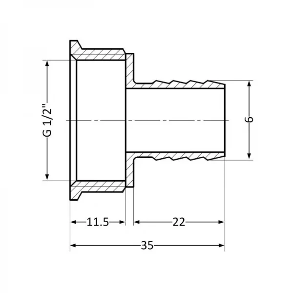 Штуцер SD Plus 6х1/2