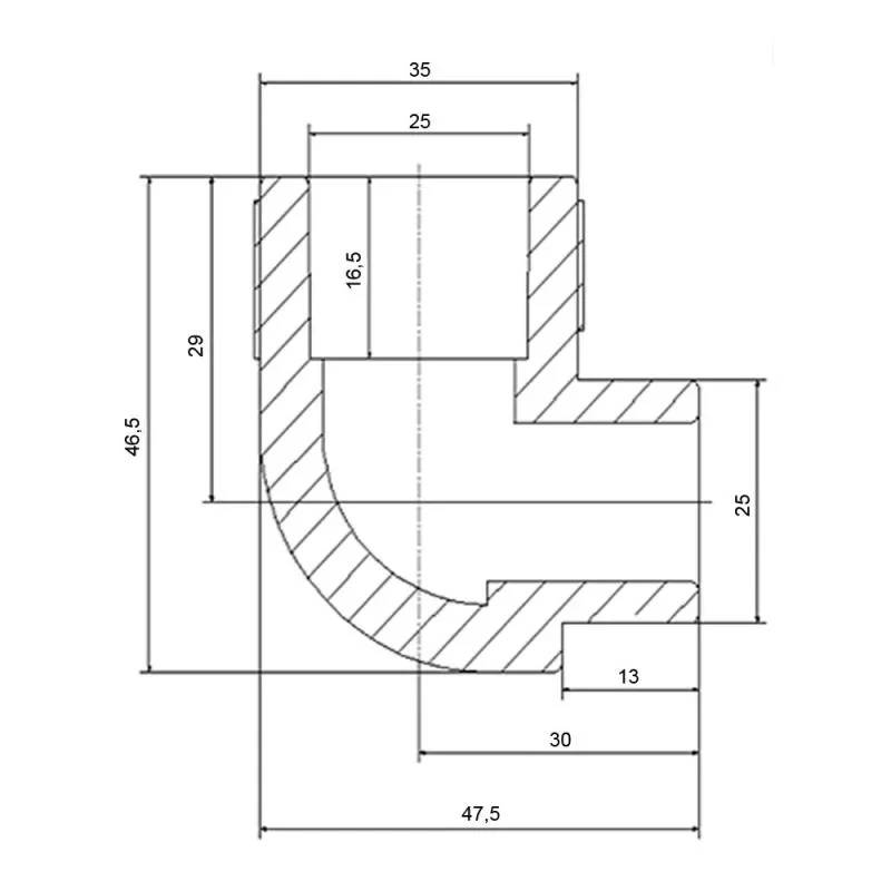 Кут з поліпроп. (90) 25вз д/поліпроп. труб  Blue Ocean 