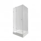 Набір Qtap душова кабіна Capricorn CRM1011SC6 Clear 2020x1000x1000 мм + піддон Tern 301112 100x100x12 см з сифоном