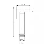 Лейка для гигиенического душа Qtap Rucni округлая QT889910842855OB Black Matt