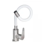 Смеситель для кухни Lidz Vida 015F3 с гибким изливом (k35) LDVID015F3WHI43357 White / Nickel