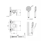 Смеситель для душа Lidz Aria 010 (с душевым гарнитуром) (k35) LDARI010NKS43361 Nickel