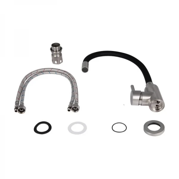 Смеситель для кухни Lidz Aria 015F3 с гибким изливом (k35) LDARI015F3BLA43364 Black