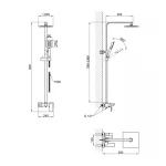 Душевая система для кабины Lidz Kubis 1031 на три потребителя (с изливом) (k35) LDKUB1031NKS43380 Nickel