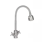 Смеситель для кухни Lidz Wind 013F4 двухвентильный с гибким изливом LDWIN013F4NKS43391 Nickel