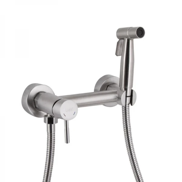 Набор для гигиенического душа со смесителем Lidz Aria 110 округлый LDARI110NKS43393 Nickel