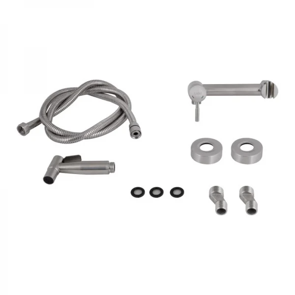 Набор для гигиенического душа со смесителем Lidz Aria 110 округлый LDARI110NKS43393 Nickel