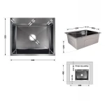 Мойка для кухни интегрированная Lidz Handmade H6050B (LDH6050BPVD43621) Brushed Black PVD 3,0/1,0 мм