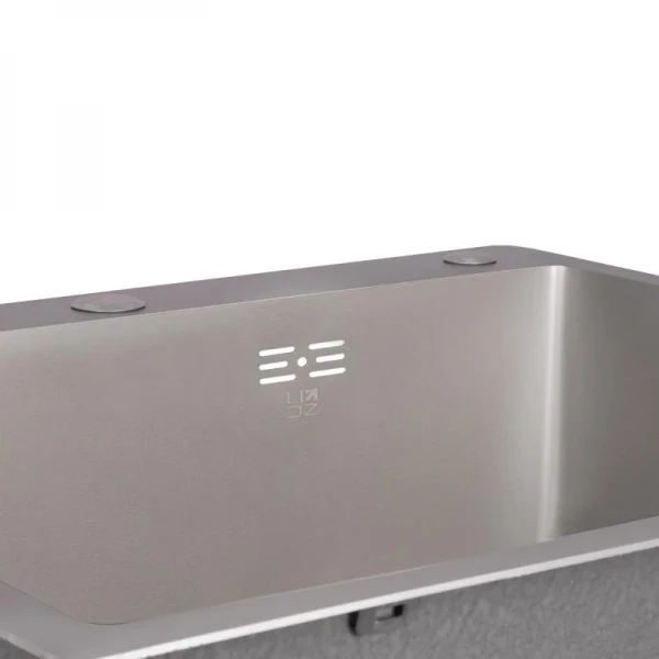 Мойка для кухни интегрированная Lidz Handmade H6050G (LDH6050GPVD43622) Brushed Grey PVD 3,0/1,0 мм