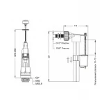 Зливний механізм для унітаза LT05 з клапаном бокової подачі 1/2, хром кнопка Lidz