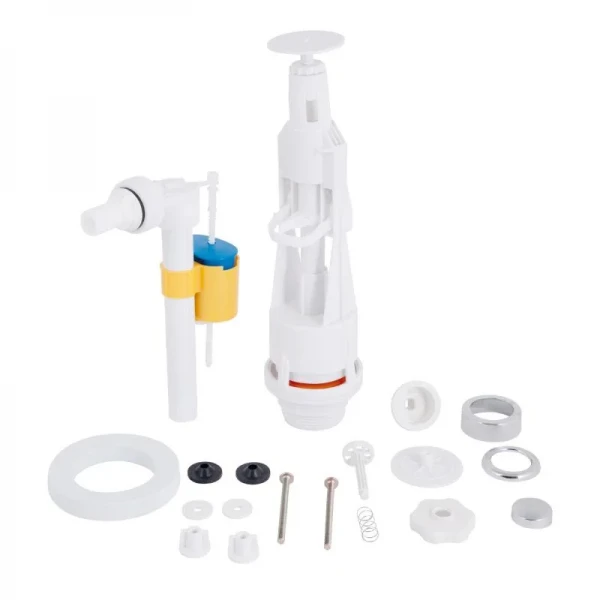 Зливний механізм для унітаза LT05 з клапаном бокової подачі 1/2, хром кнопка Lidz