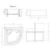 Душевой поддон Lidz KAPIELKA ST80x80x41 см с панелью
