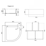 Душевой поддон Lidz KAPIELKA ST80x80x26 с панелью