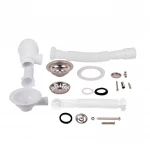 Сифон для кухонной мойки Lidz (WHI) LK14, колбовий с круглым переливом (выход 50 мм)