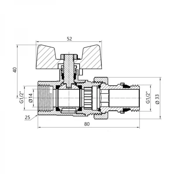 SD Кран Американка с антипротечкой 1/2 PN40 конус   SD900NW15PN40