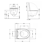 Унитаз подвесной Qtap Robin New безободковый с сиденьем Soft-close QT13332381АSW