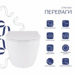 Унитаз подвесной Qtap Robin New безободковый с сиденьем Soft-close QT13332381АSW