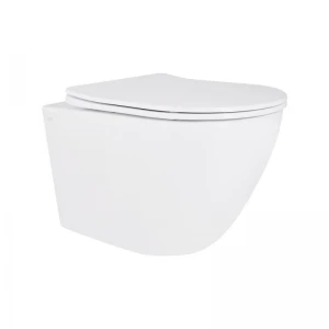 Унитаз подвесной Qtap Robin New безободковый с сиденьем Soft-close QT13332381АSW