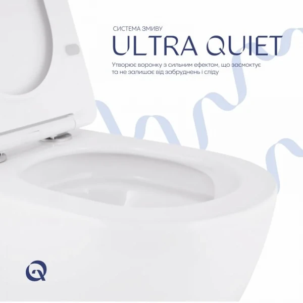 Унитаз подвесной Qtap Robin New безободковый с сиденьем Soft-close QT13332381АSW