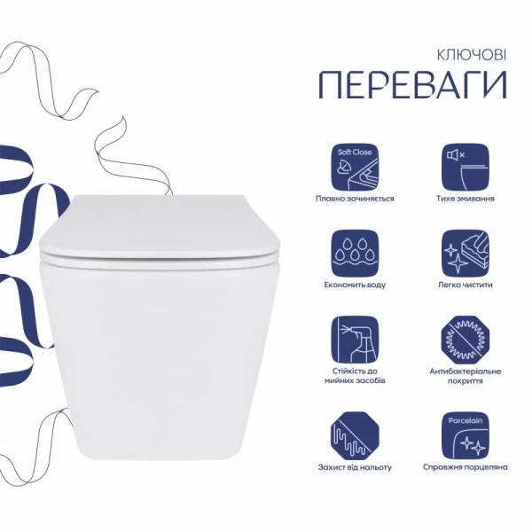 Унитаз подвесной Qtap Tern с сиденьем  Soft-close QT17332303ASW