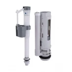 Qtap HY1(Presto)  комплект арматури для бачка унітазу з подвійною круглою кнопкою змиву 4,8 см та клапаном нижньої подачі води, 3/6L CHR