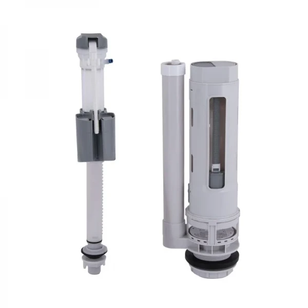 Qtap HY1(Presto)  комплект арматури для бачка унітазу з подвійною круглою кнопкою змиву 4,8 см та клапаном нижньої подачі води, 3/6L CHR