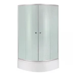 Lidz Latwa SC90x90.SAT.MID.FR Душевая кабина полукруглая, стекло Frost 4 мм + Lidz Душевой поддон KAPIELKA ST90x90x26, с панелью