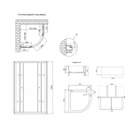 Lidz Latwa SC80x80.SAT.MID.GR Душевая кабина полукруглая, стекло тон. 4 мм + Lidz Душевой поддон KAPIELKA ST80x80x26, с панелью