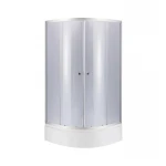 Lidz Latwa SC80x80.SAT.MID.GR Душевая кабина полукруглая, стекло тон. 4 мм + Lidz Душевой поддон KAPIELKA ST80x80x26, с панелью
