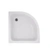 Душова кабіна Latwa SC80x80.SAT.MID.FR полукругла, скло Frost 4 мм + Душовий піддон KAPIELKA ST80x80x26, з панеллю Lidz